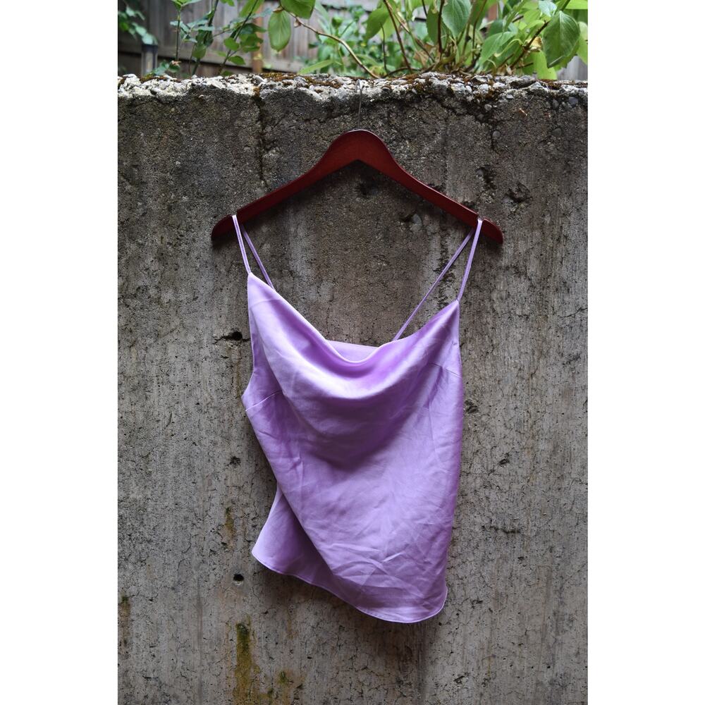 ASOS Lavender Satin Asymmetrical Cowl Neck Cami Top – Size US 2